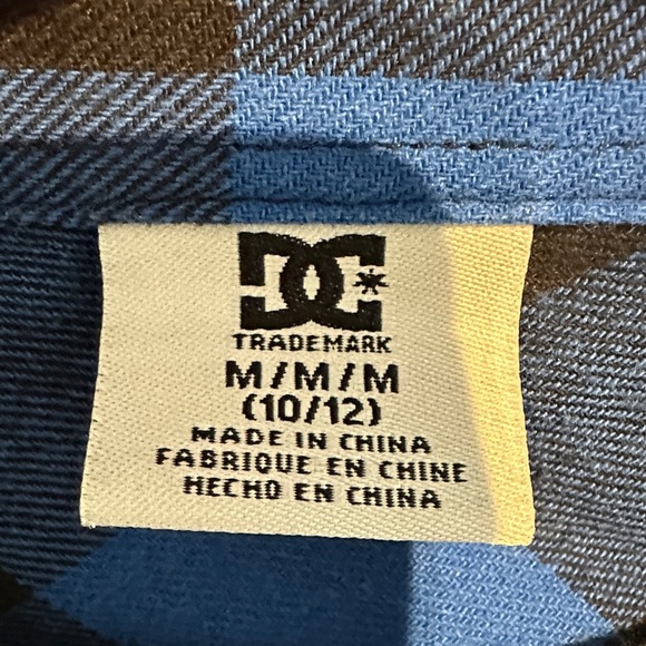 DC Kids Blue and Black Plaid Button Down Shirt - Picture 2 of 5